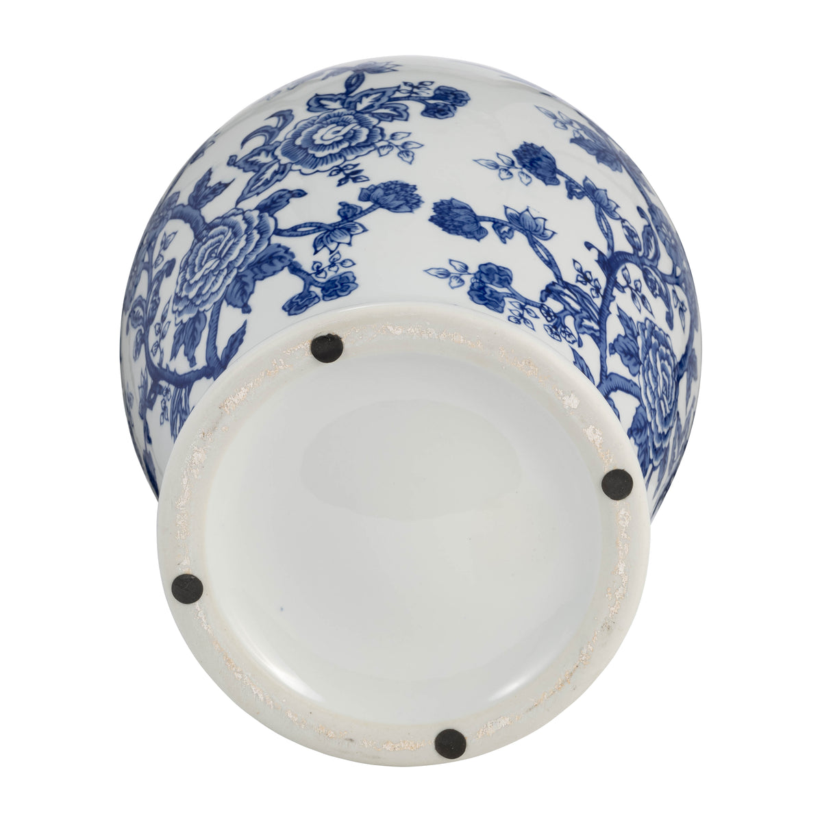 Miamoor Blue Temple Jar with Bird and Flower Design