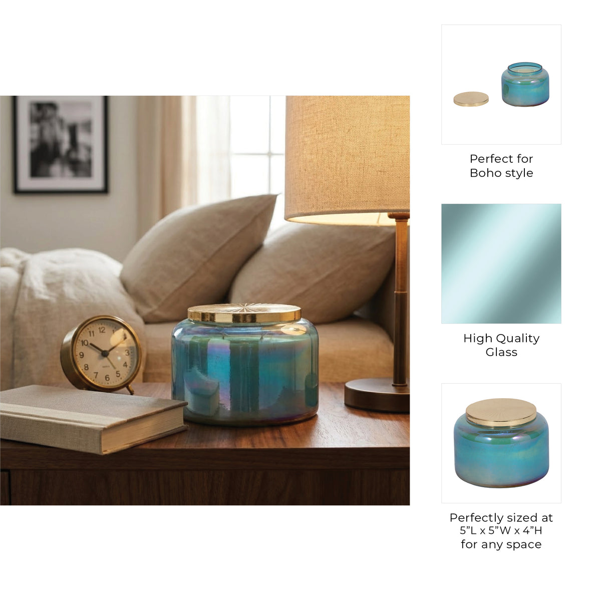 Dashholm Blue/Gold Jasmine Luster Candle
