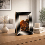 Potomac Park Black/White Resin 4x6 Dimensional Lines Photo Frame