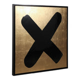 Wilmington Gold/Black Hand Painted Kisses X Framed Wall Art