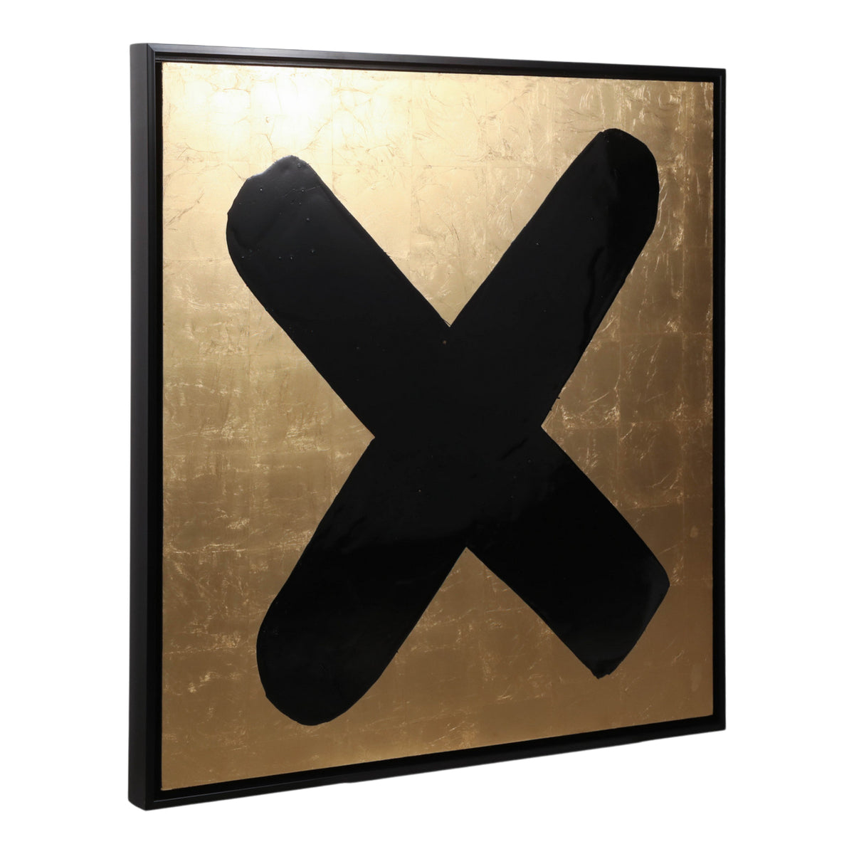 Wilmington Gold/Black Hand Painted Kisses X Framed Wall Art
