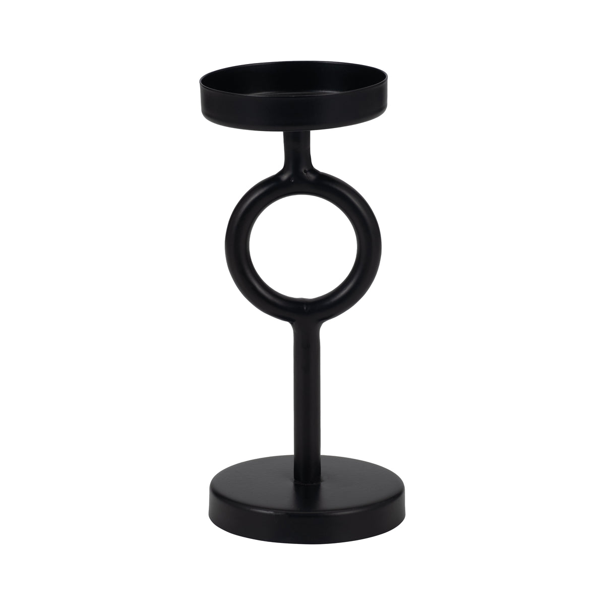 Dolley Black Metal Ring Candle Holder