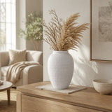 Finley White Large Hammered Vase