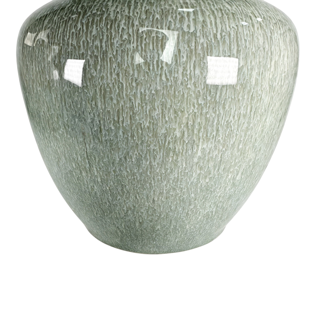 Yettem Sage Green Reactive Flutter Rim Vase