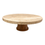 San Marino Natural/Brown Travertine Cake Stand
