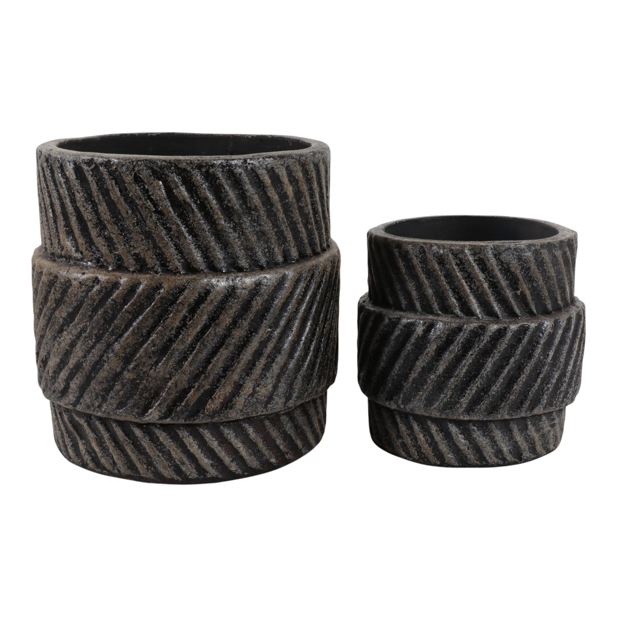 Bellcross Black/Gray Planters (Set of 2)