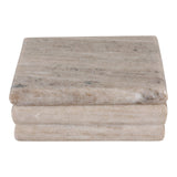 Elmira Beige Ribbed Layered Marble Box