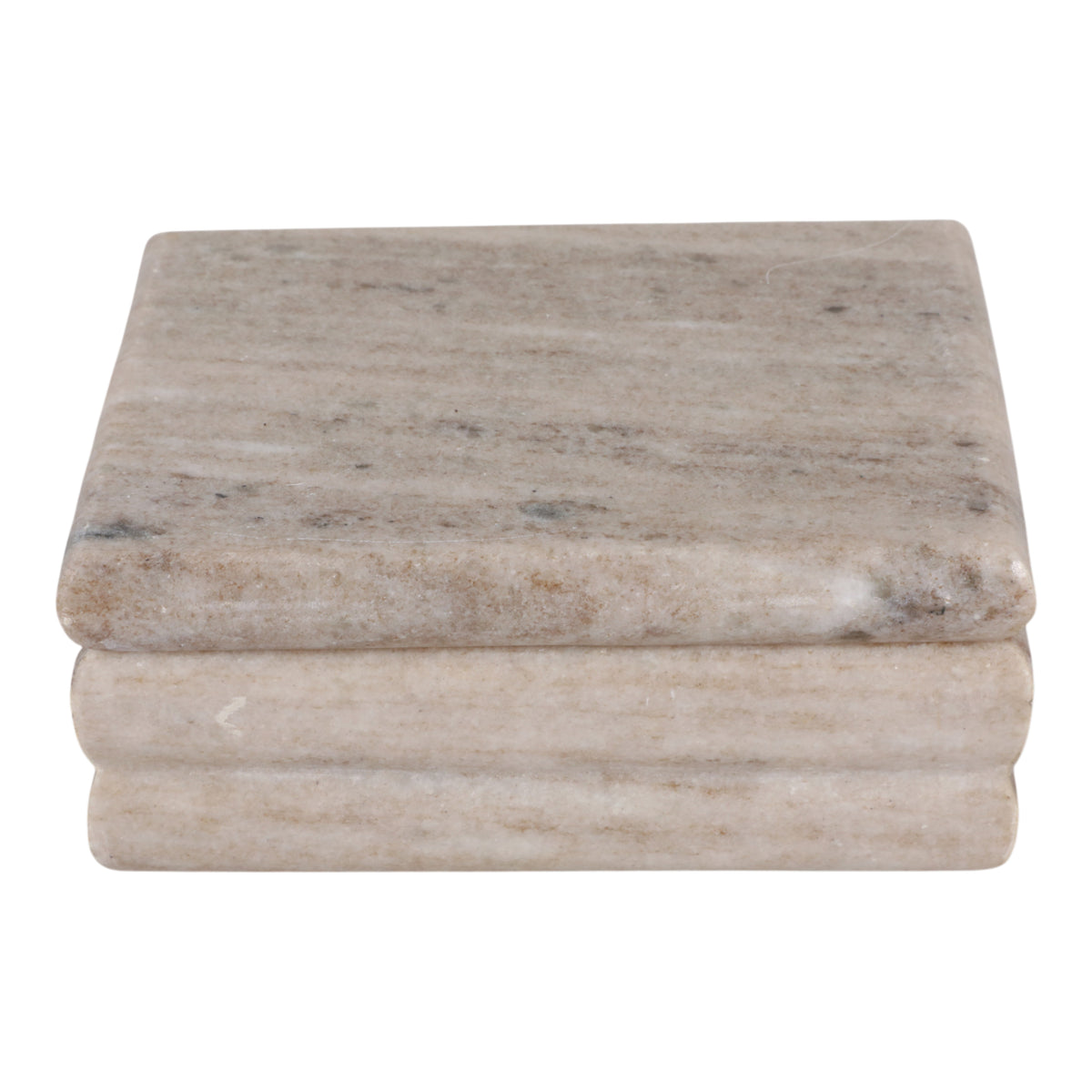 Elmira Beige Ribbed Layered Marble Box