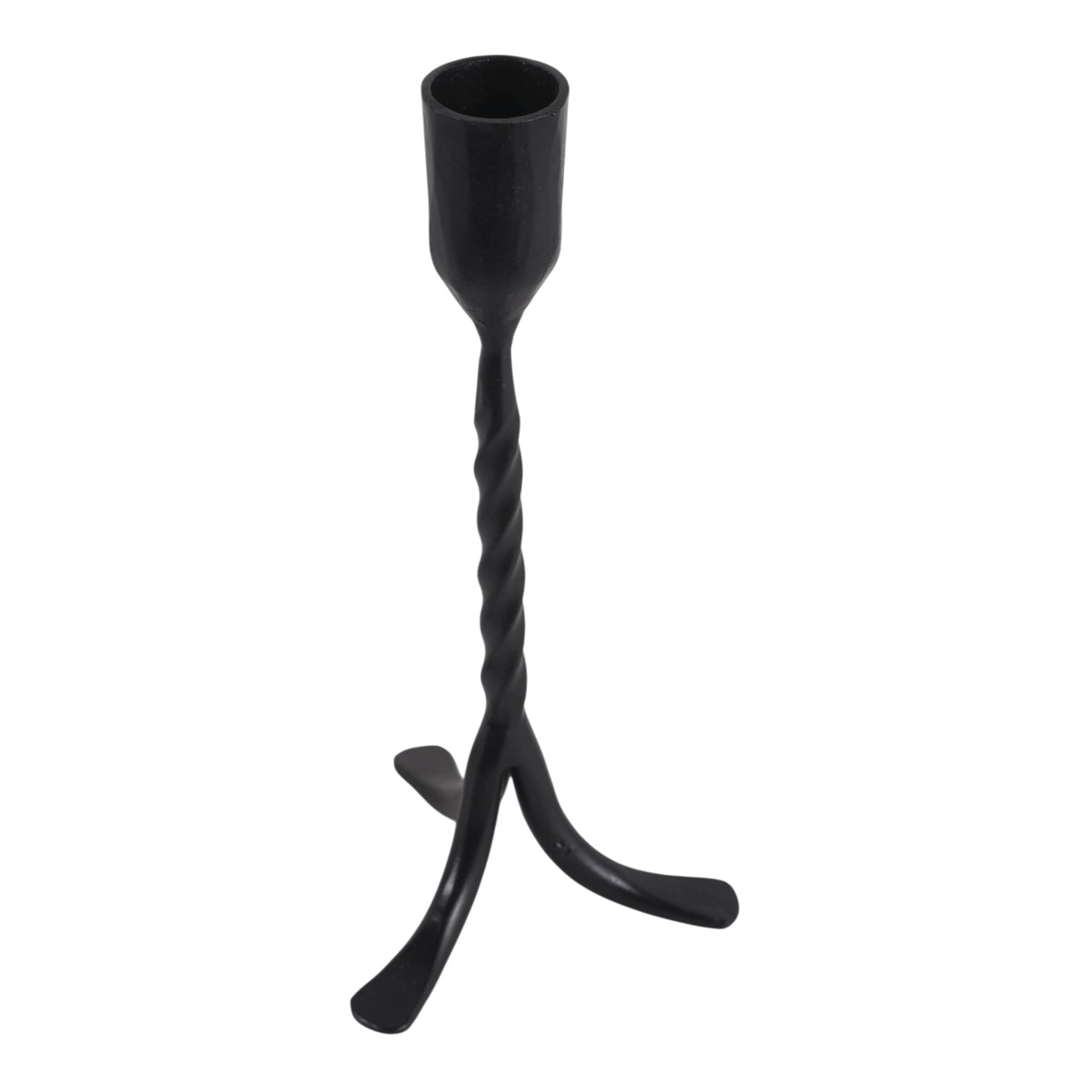 Wahtoke Black Small Twisted Iron Taper Holder