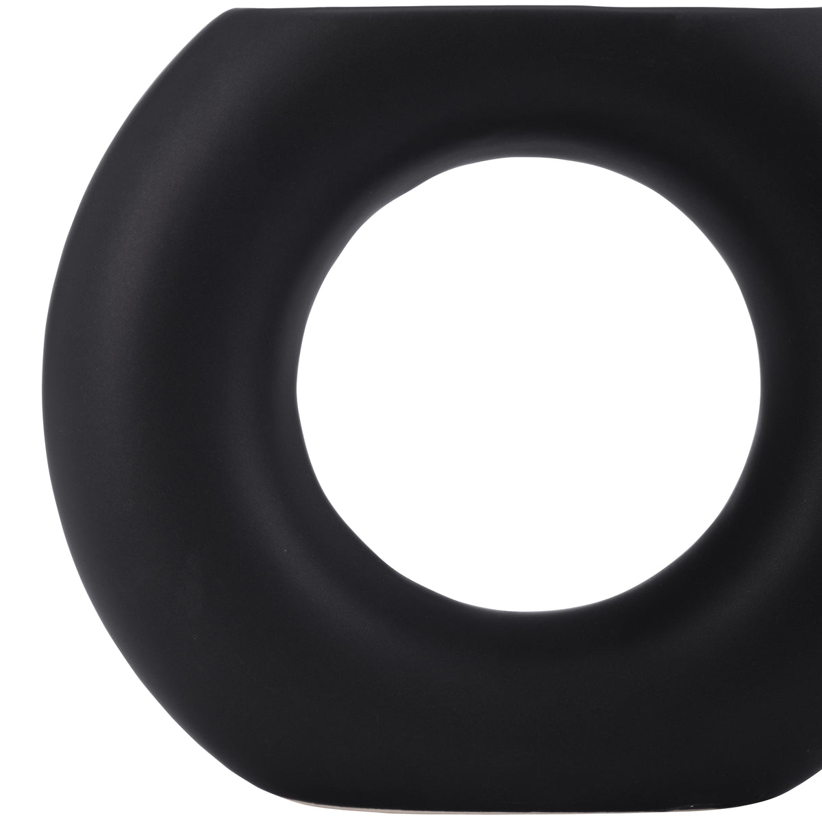 Calville Black Ceramic Donut Vase