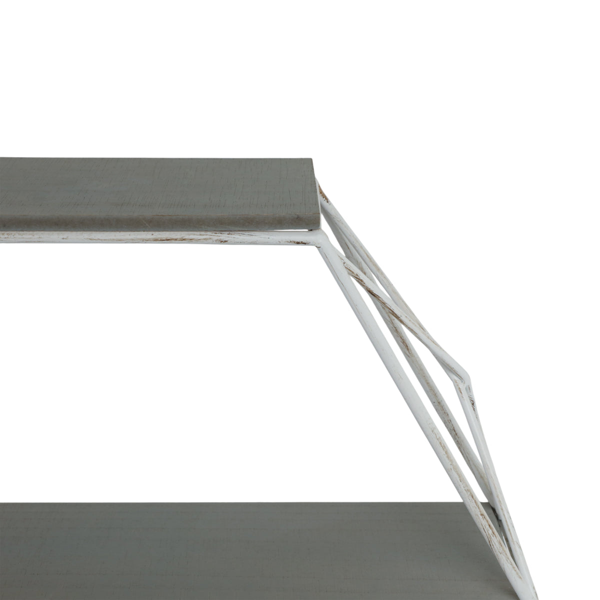 Jackson Gray/White Metal and Wood 3 Tier Hexagon Wall Shelf
