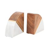 Hamptonwick White/Brown/Gold Bookends (Set of 2)