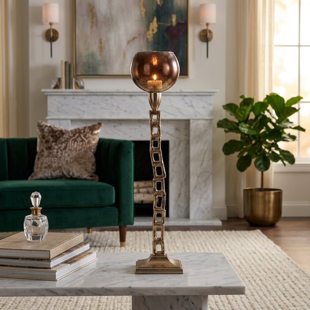 Monrovia Gold Medium Metal Tealight Holder with Base