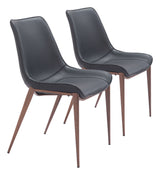 Magnus Black & Walnut Dining Chair (Set of 2)