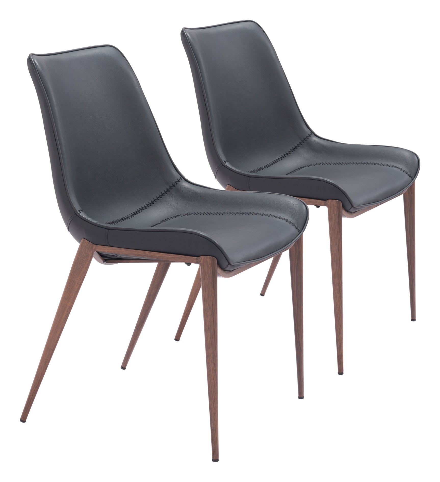 Magnus Black & Walnut Dining Chair (Set of 2)