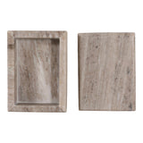 Elmira Beige Ribbed Layered Marble Box