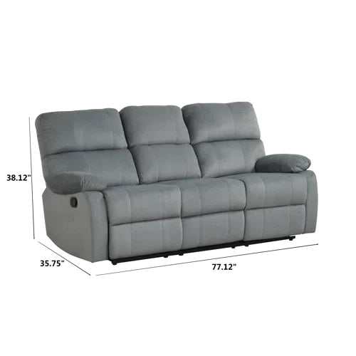 Deep Valley Gray Manual Reclining Living Room Set / 3pc - Ornate Home
