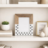 Mabie White/Brown Wood 5x7 Dog-Paws Photo Frame