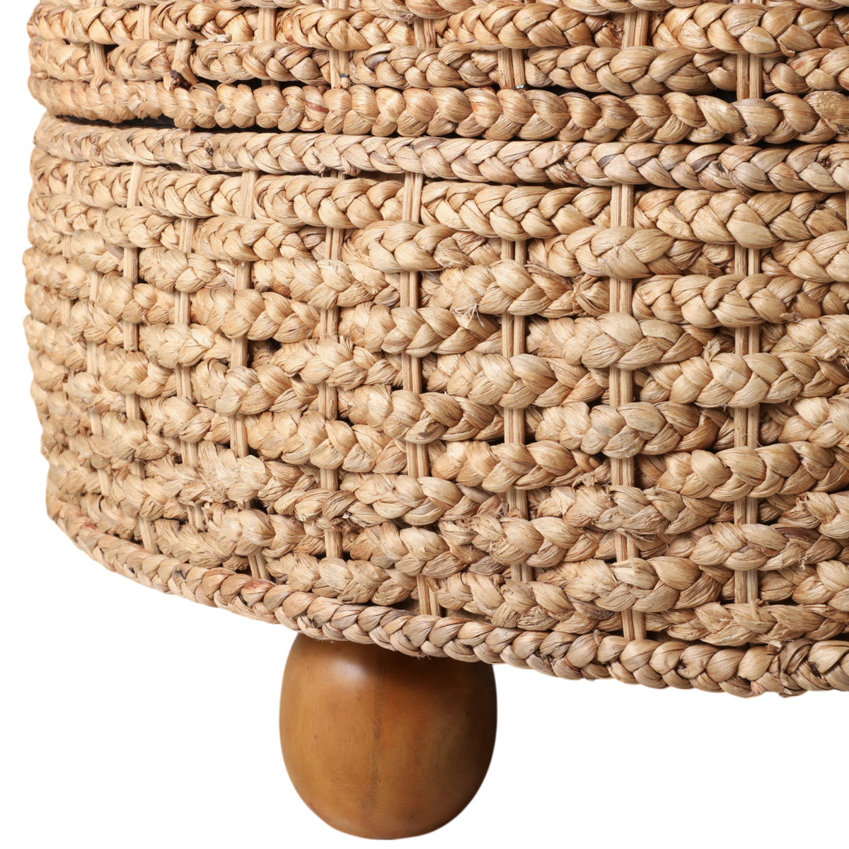 Beveridge Brown Waterhyacinth Storage Ottoman with Ball