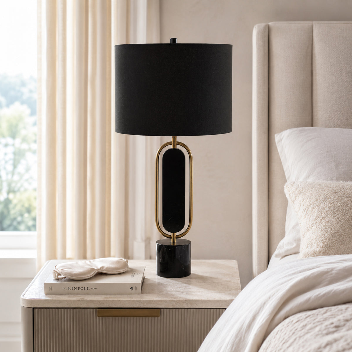 Lamont Gold/Black Metal/marble Table Lamp