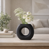 Calville Black Ceramic Donut Vase