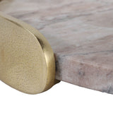 Ultra Tan/Gray Marble Tray with Aluminum Handles