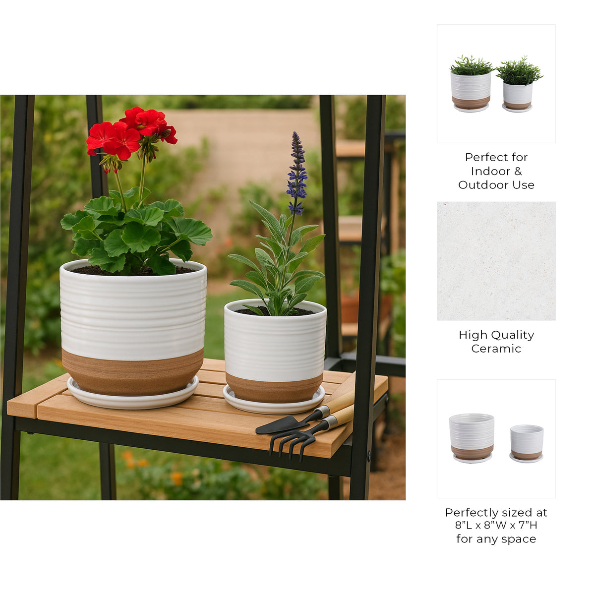 Fionaoak Ivory/White/Tan Planters (Set of 2)