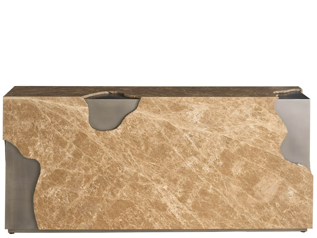 Mirage Light Emperador/Antique Nickel 72" Wide Console Table
