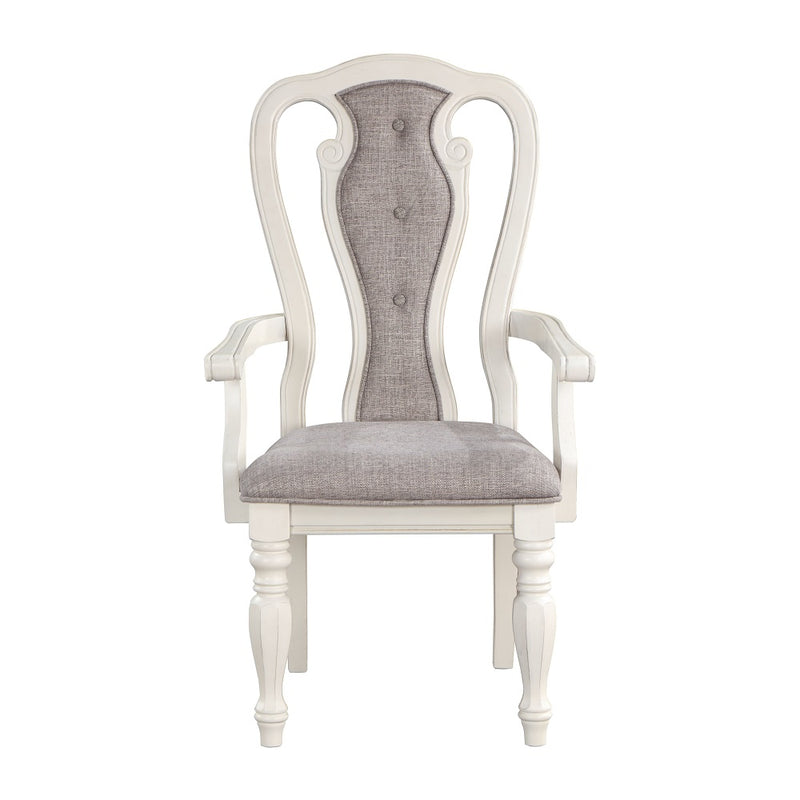 Florian Gray & Antique White Arm Chair (Set of 2) - Ornate Home