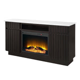 Jaramillo Rustic Espresso Server w/Natural Marble Top & Fireplace