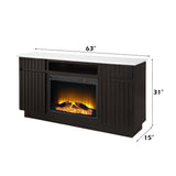 Jaramillo Rustic Espresso Server w/Natural Marble Top & Fireplace