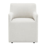 Cafell Cream Arm Chair w/Swivel Casters