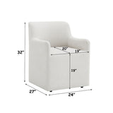 Cafell Cream Arm Chair w/Swivel Casters