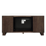 Edwyn Natural Marble Top/Espresso Server w/Natural Marble Top & Fireplace