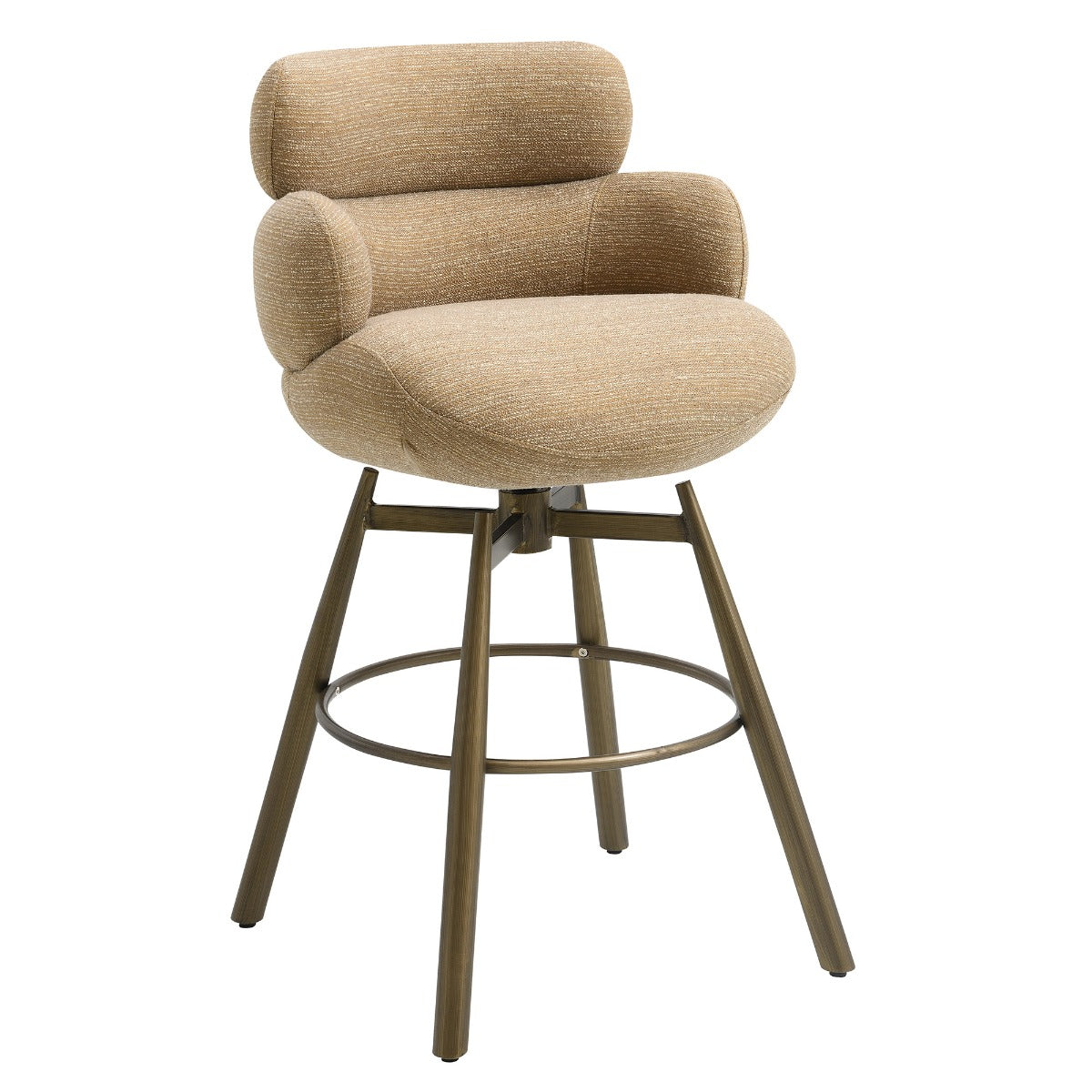 Jena Taupe/Bronze Counter Height Chair w/Swivel