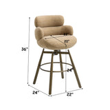 Jena Taupe/Bronze Counter Height Chair w/Swivel