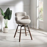 Jena Beige/Walnut Counter Height Chair w/Swivel