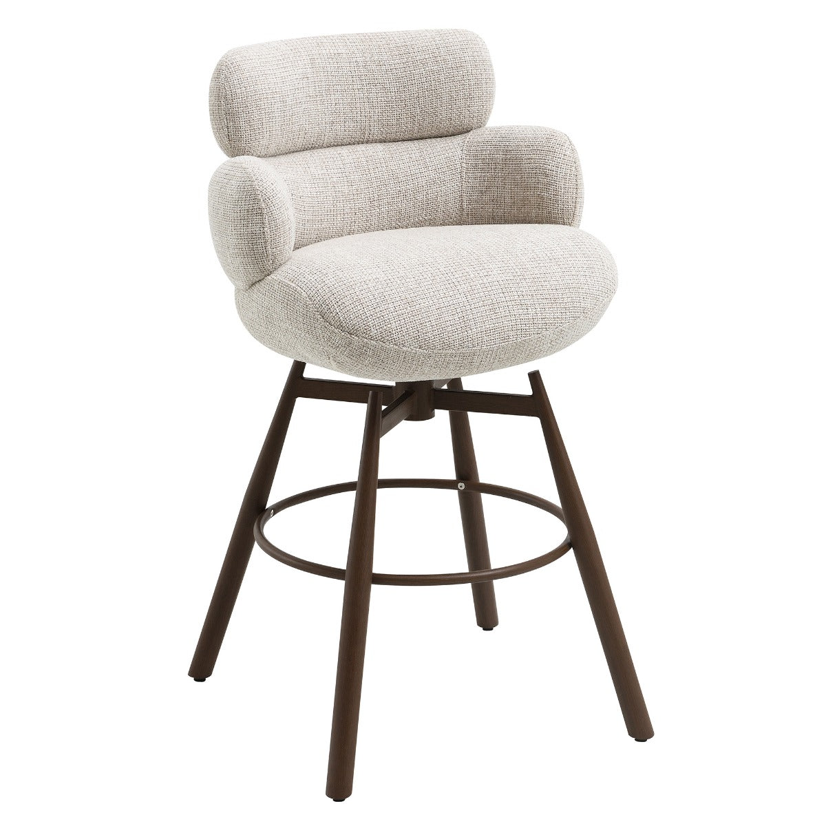 Jena Beige/Walnut Counter Height Chair w/Swivel