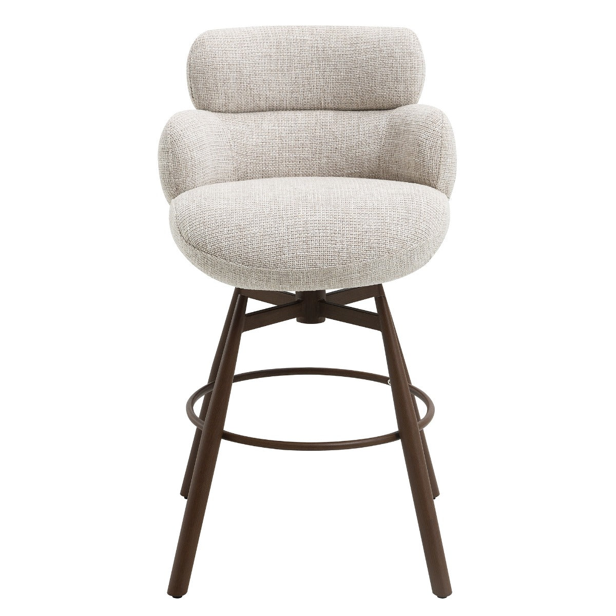 Jena Beige/Walnut Counter Height Chair w/Swivel