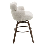 Jena Beige/Walnut Counter Height Chair w/Swivel