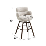 Jena Beige/Walnut Counter Height Chair w/Swivel