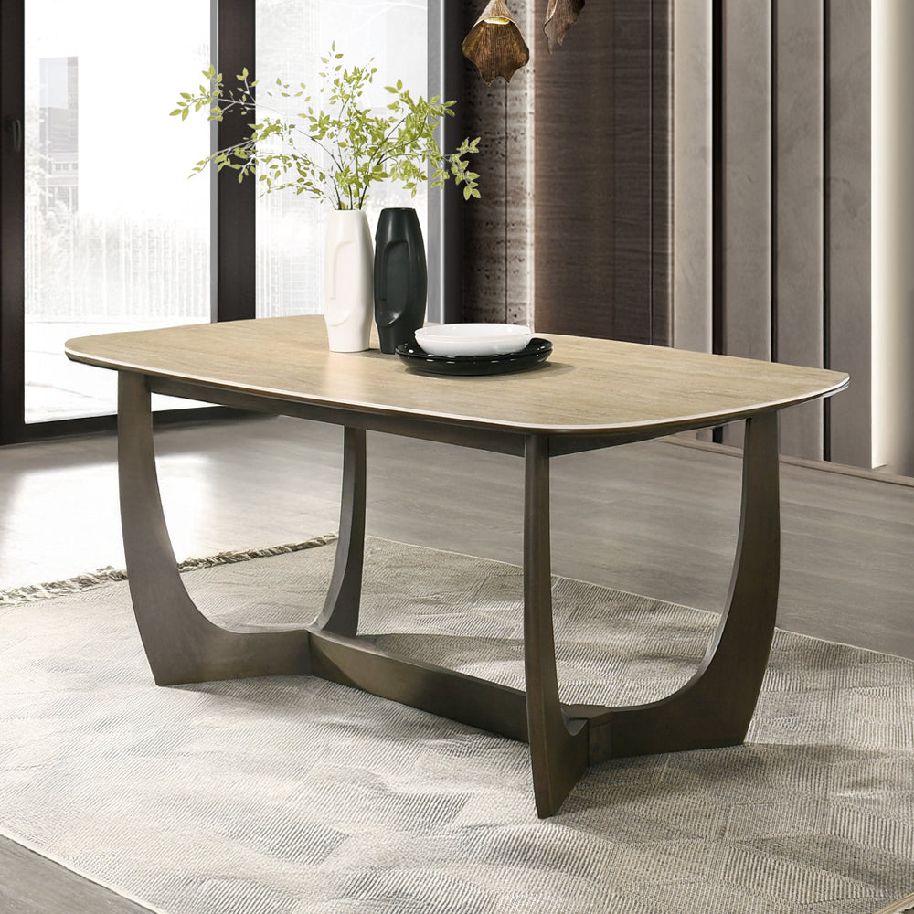 Davita Ceramic Top/Walnut Dining Table