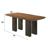 Delina Chenille/Walnut Dining Table