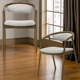 Delina Chenille/Walnut Arm Chair