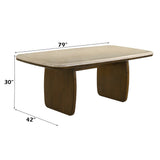 Kasha Natural Marble/Vintage Oak Dining Table