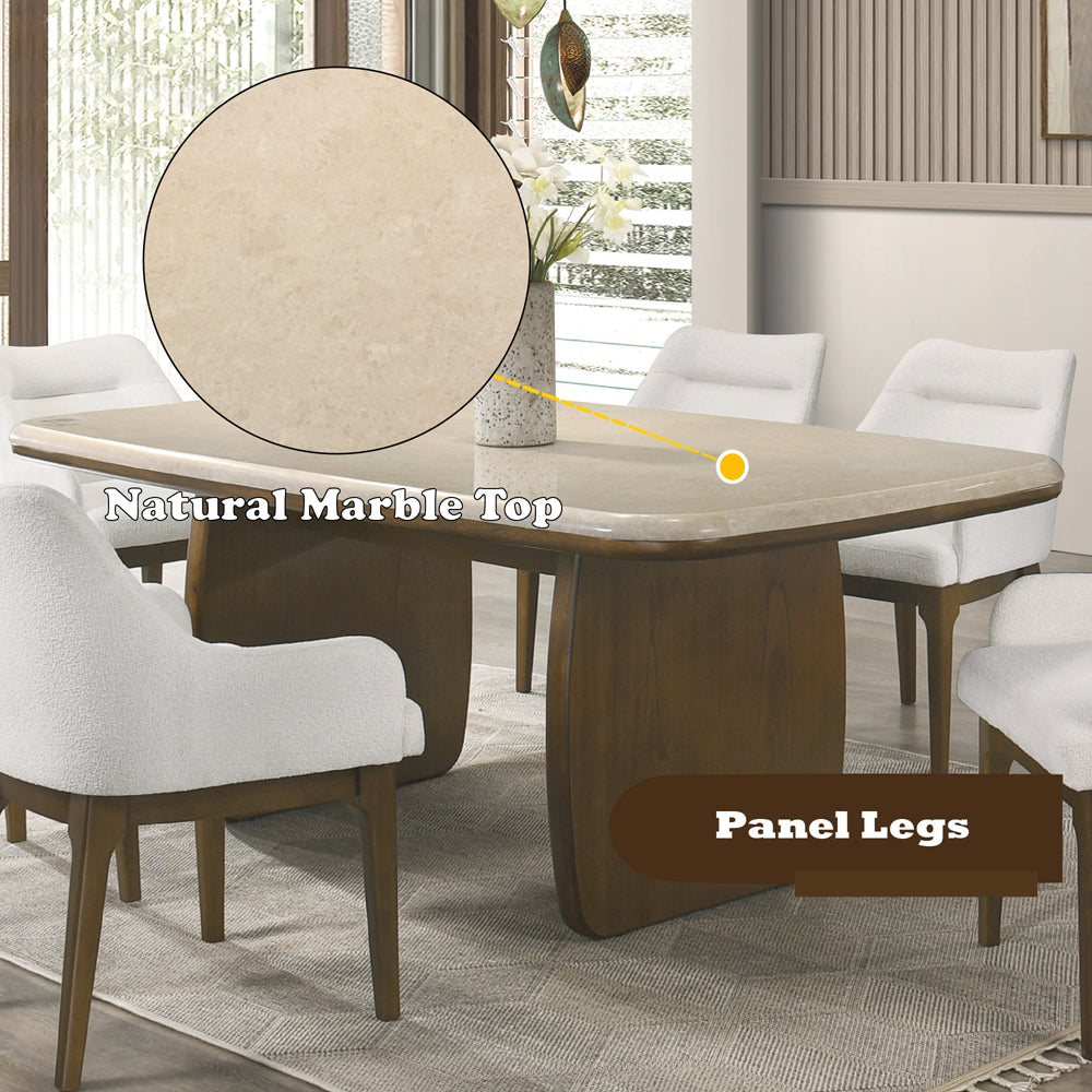 Kasha Natural Marble/Vintage Oak Dining Table