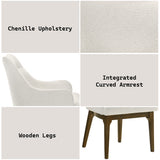 Kasha Chenille/Vintage Oak Arm Chair (Set of 2)