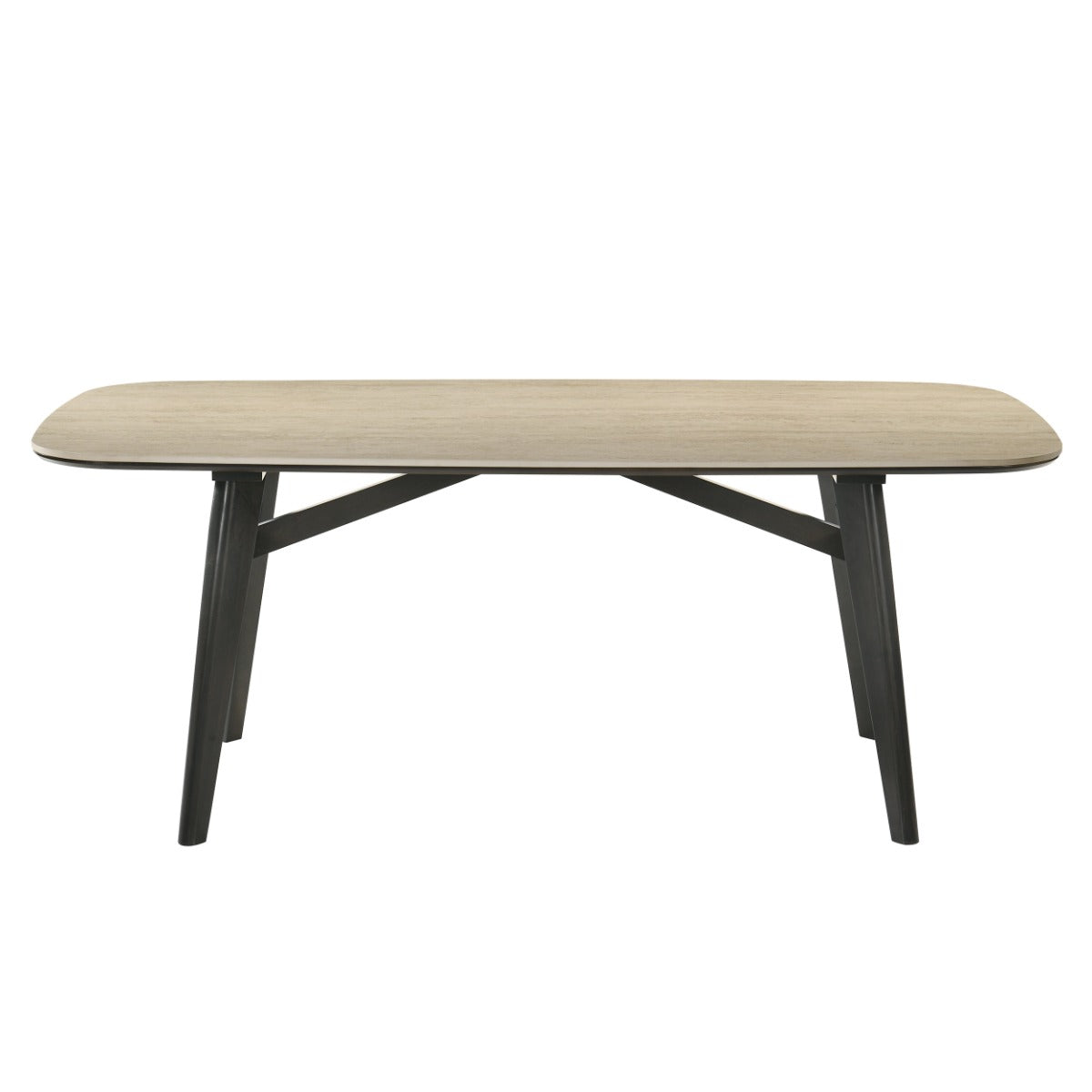 Lark Travertine Top/Black Dining Table