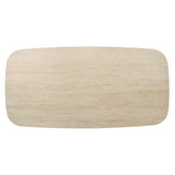 Lark Travertine Top/Black Dining Table