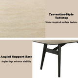 Lark Travertine Top/Black Dining Table